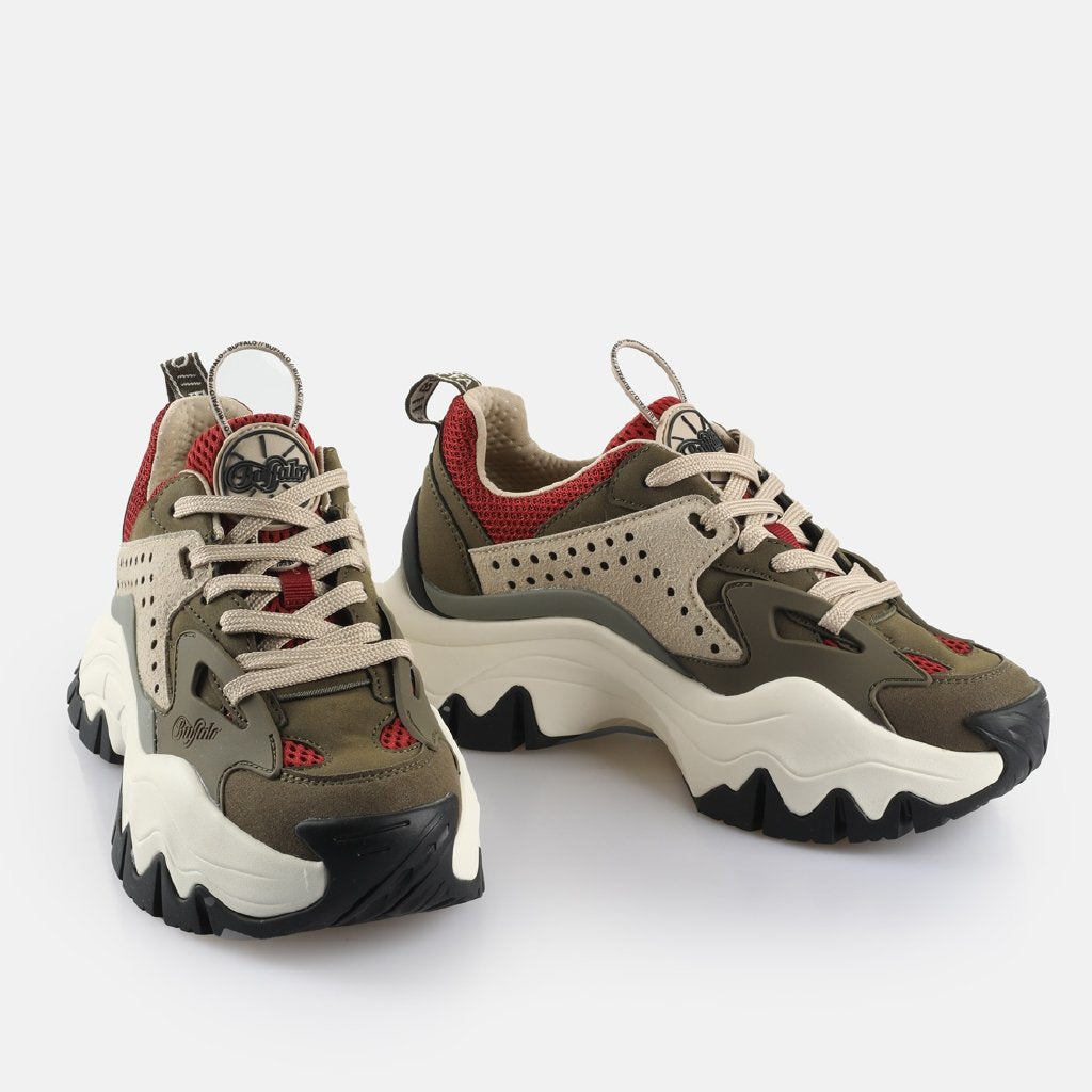 Trail One-vegan nubuck/mesh-khaki/red/cream