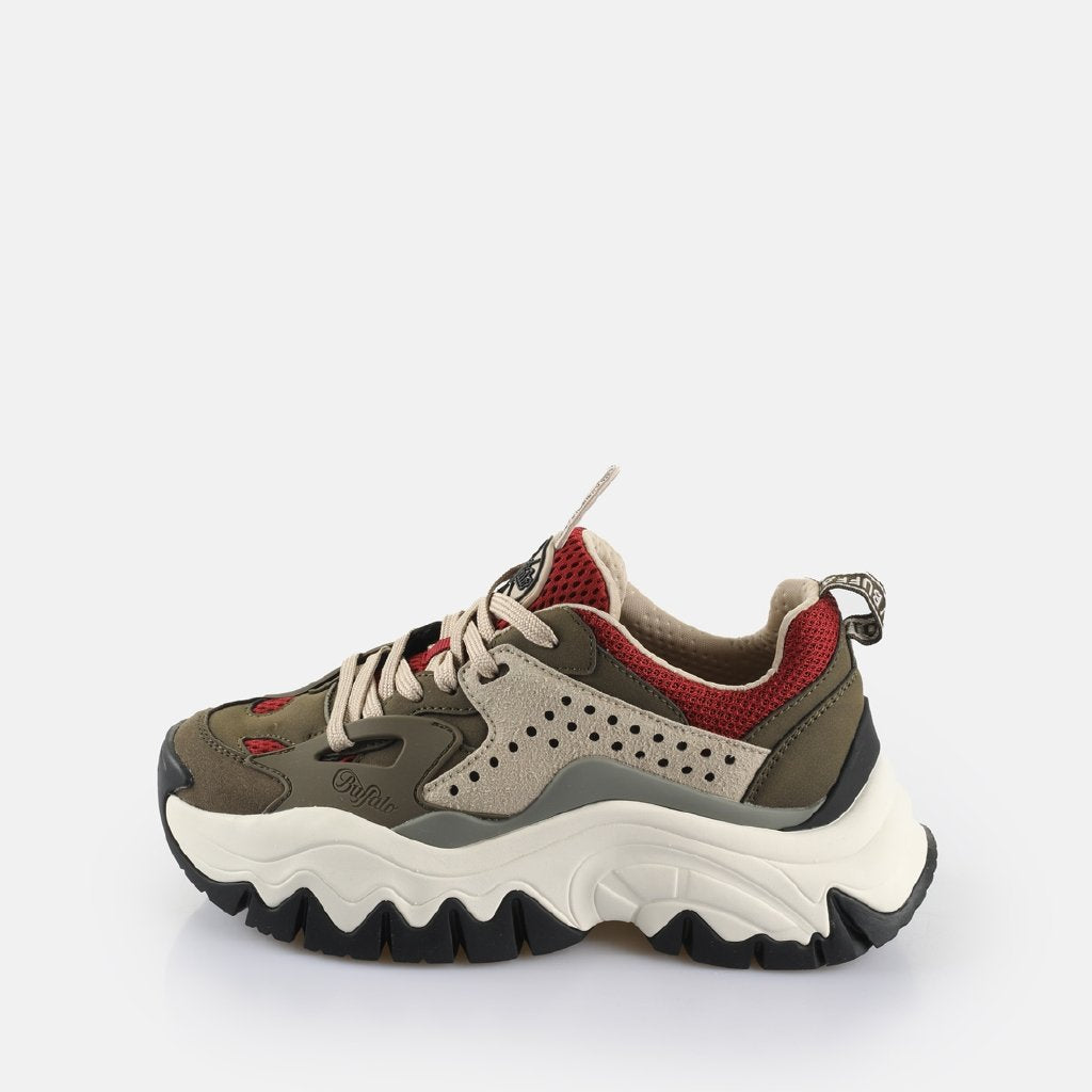 Trail One-vegan nubuck/mesh-khaki/red/cream