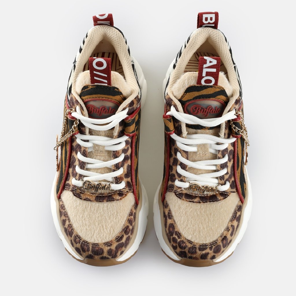 Binary Glam-vegan nappa/fur-black/brown/red animal