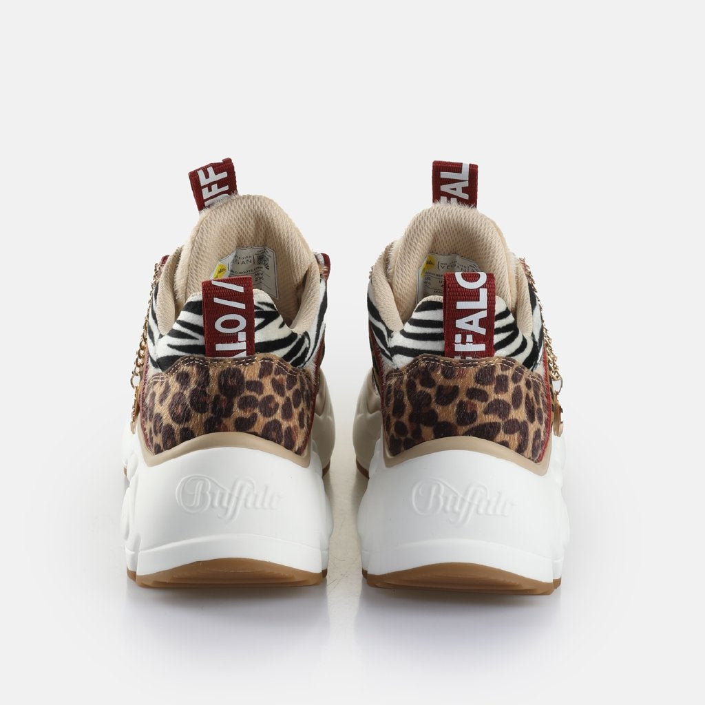 Binary Glam-vegan nappa/fur-black/brown/red animal