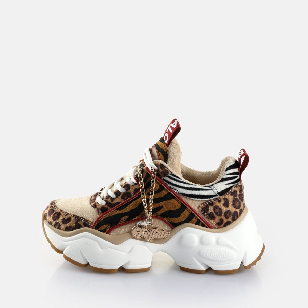 Binary Glam-vegan nappa/fur-black/brown/red animal