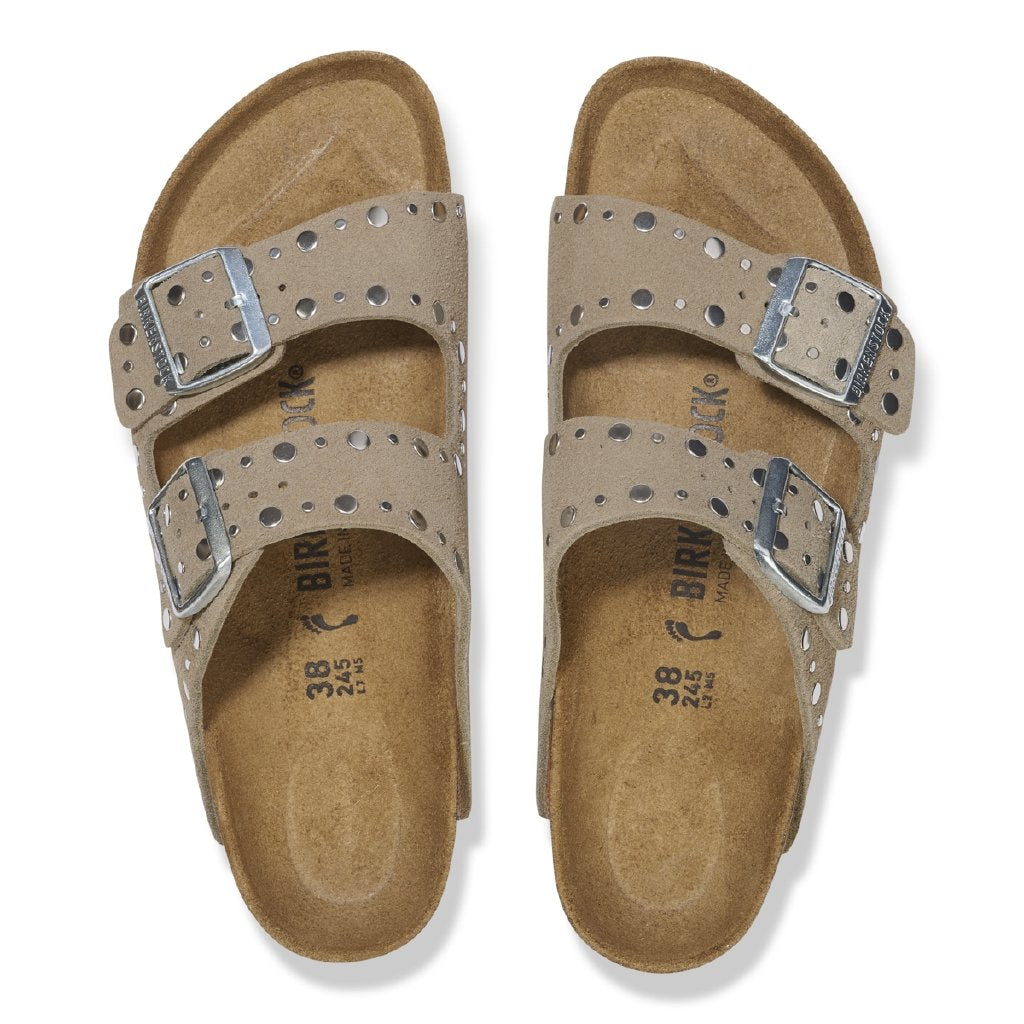 Arizona Rivet taupe, Suede Leather