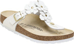 Gizeh Flowers white, Natural Leather