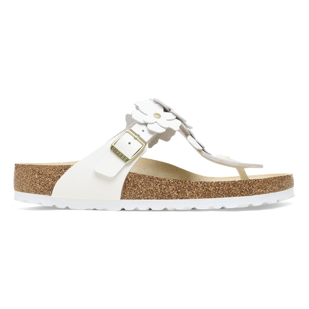 Gizeh Flowers white, Natural Leather