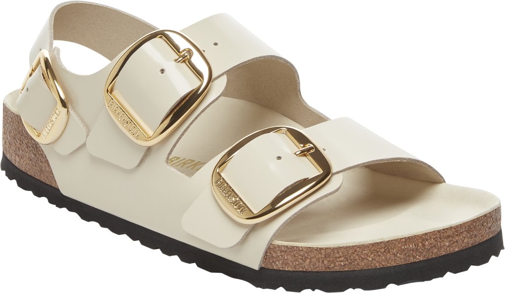 Milano Big Buckle shine ecru, Natural Lea