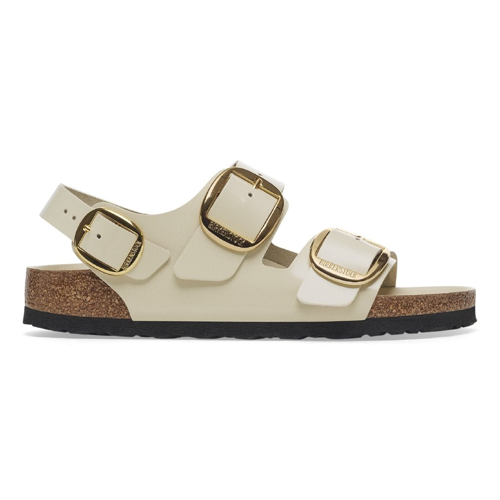 Milano Big Buckle shine ecru, Natural Lea