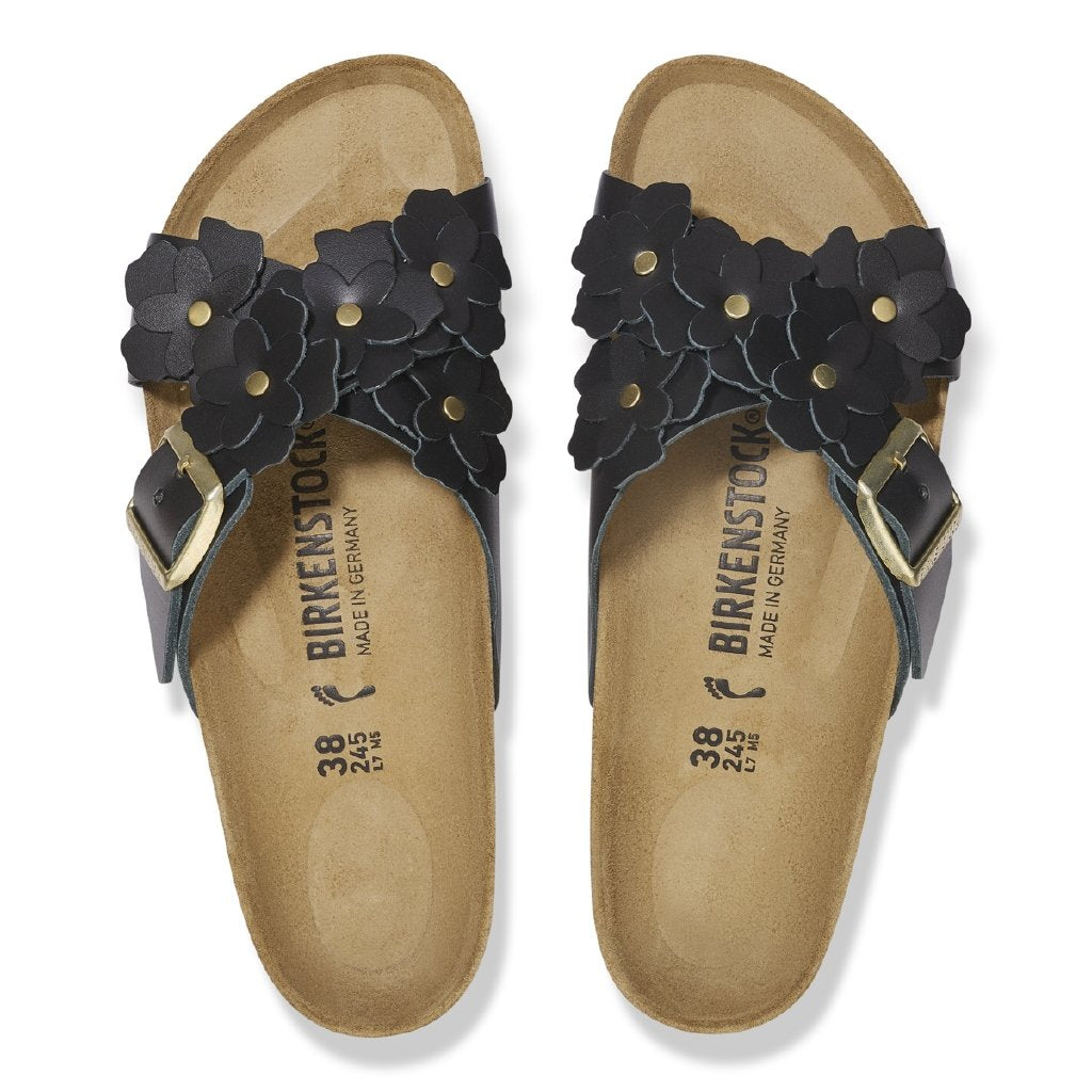 Siena Flowers black, Natural Leather