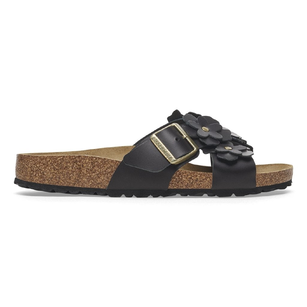 Siena Flowers black, Natural Leather