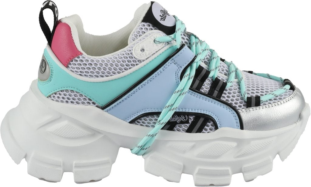 Saturn Lace-vegan nappa/mesh-silver/blue/pink
