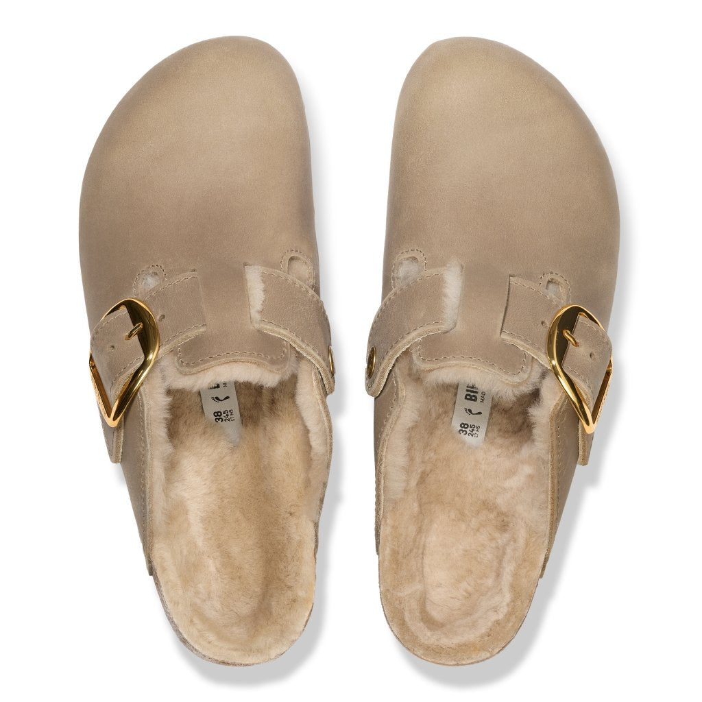 Boston Big Buckle Shearl tabacco brown, Oiled Lea