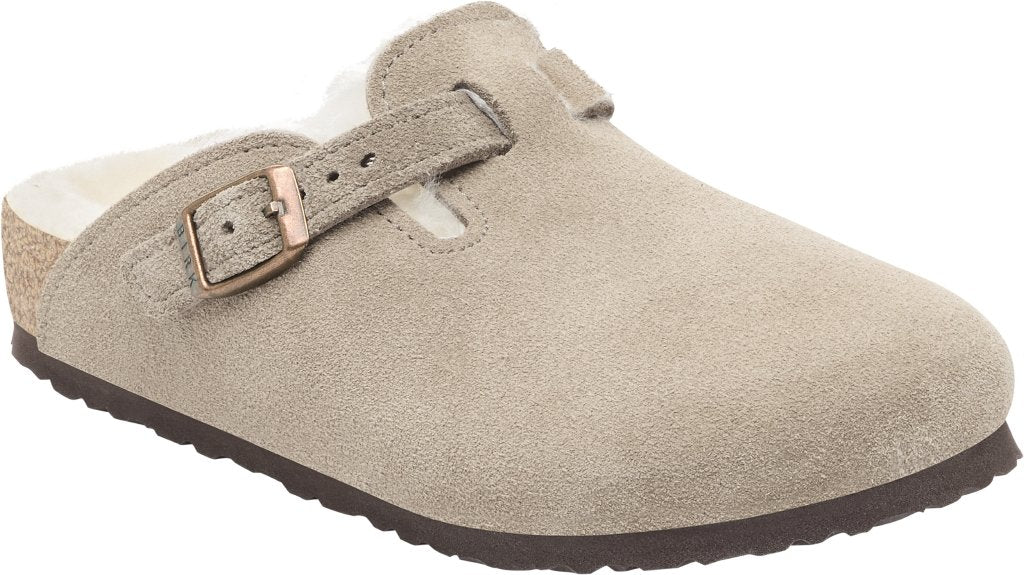 Boston Kids Shearling taupe, Suede Leather