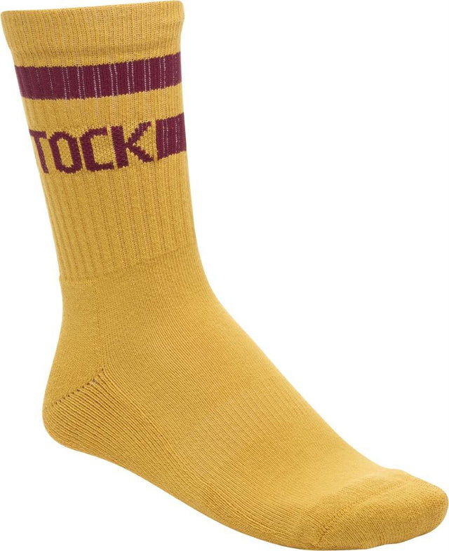 Cotton Crew ochre/zinfandel, 79%CO,19%PA,2%EL