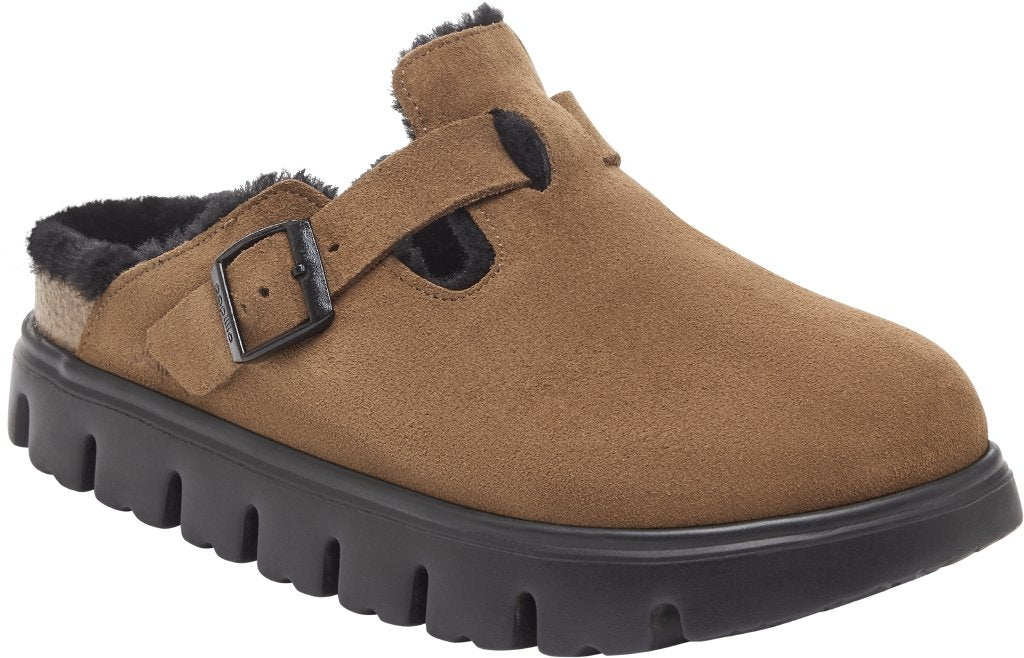 Boston Chunky Shearling dark tea, Suede Leather