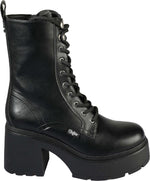 Mila Lace Up Mid-vegan nappa-black