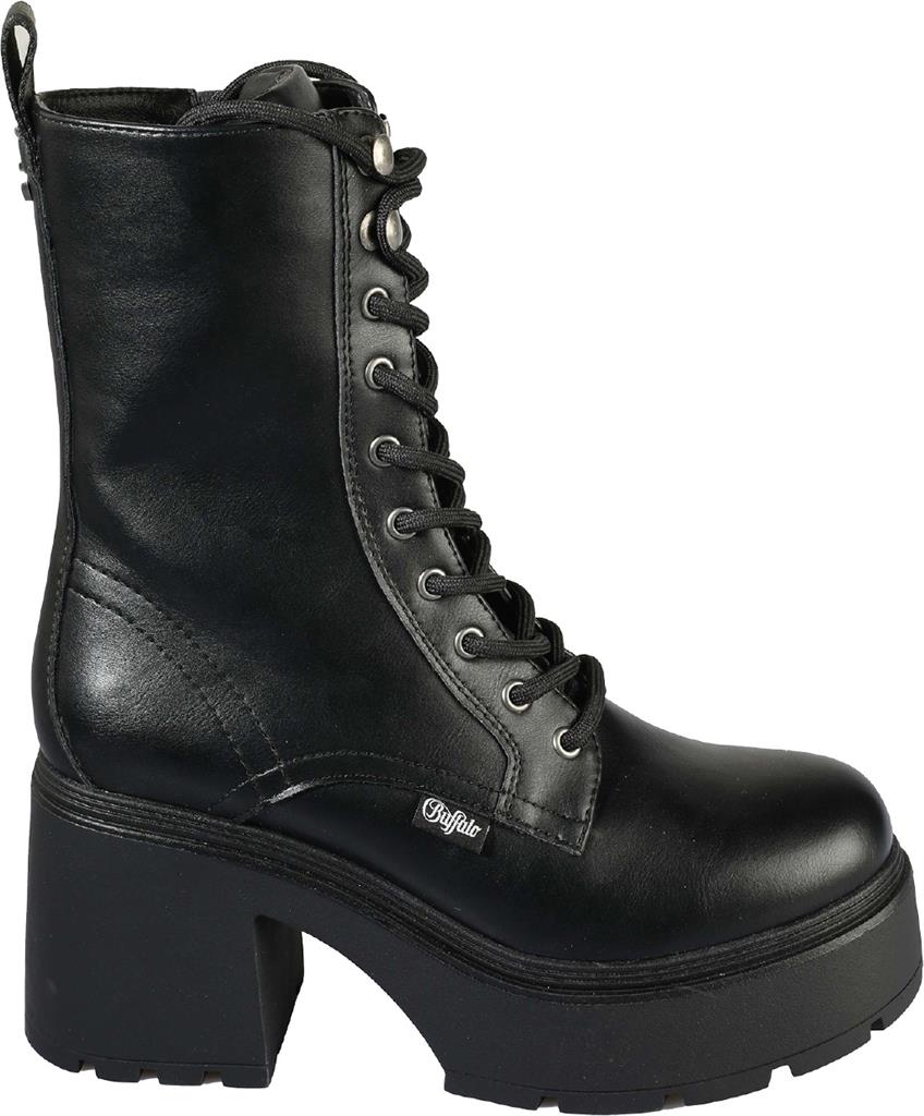 Mila Lace Up Mid-vegan nappa-black
