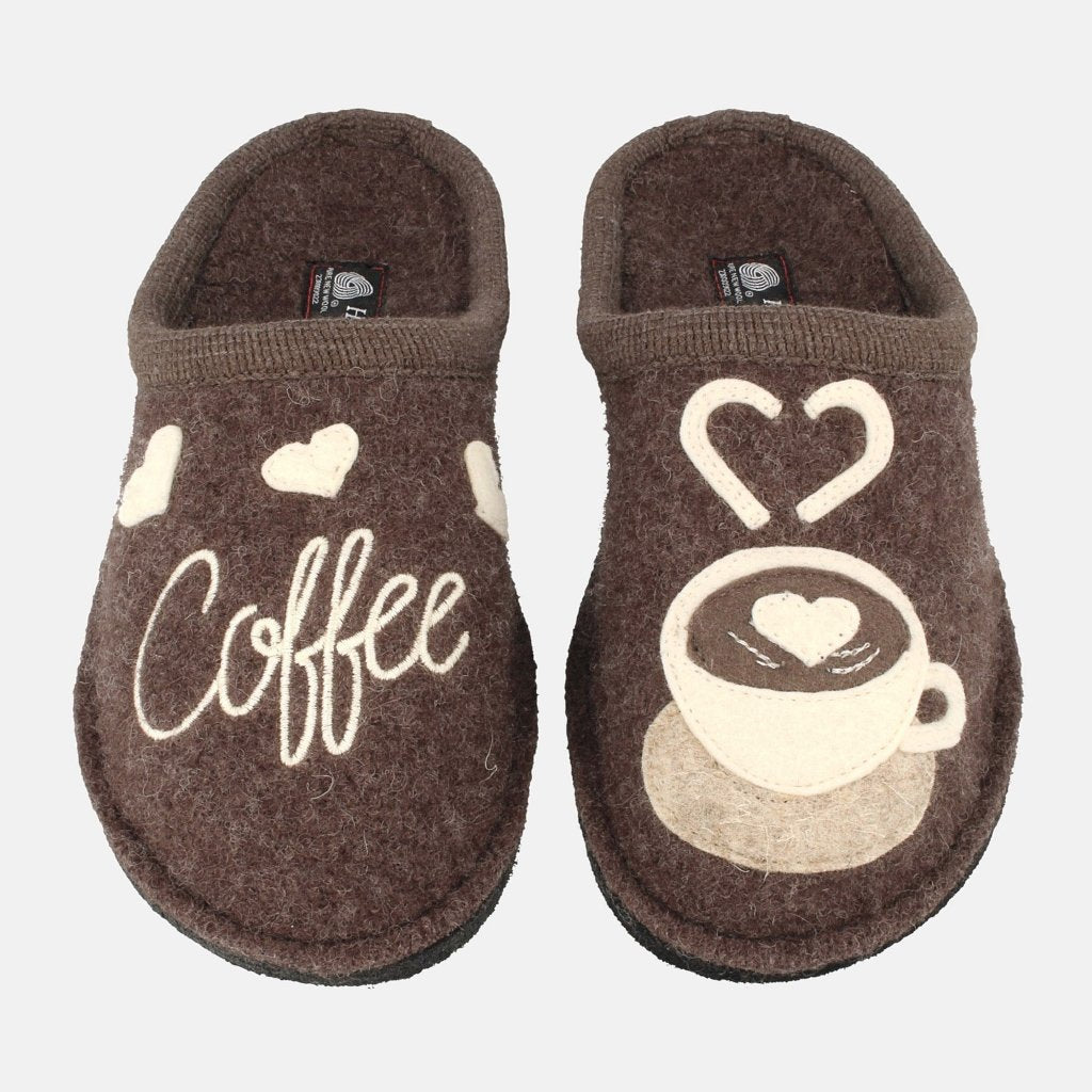 Coffee Time braunmeliert, Walkstoff