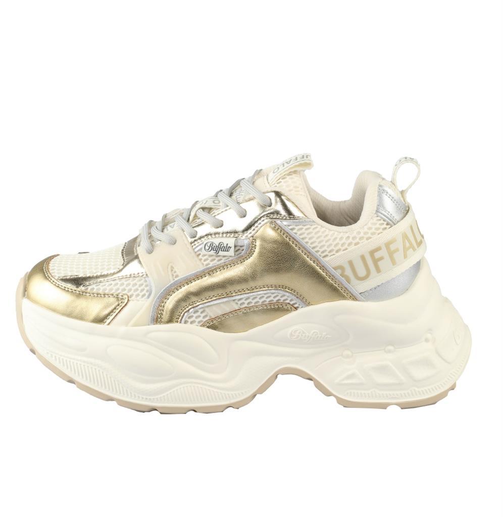 Yuno One vegan nappa/mesh, cream/gold