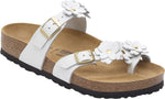 Mayari Flowers white, Natural Leather