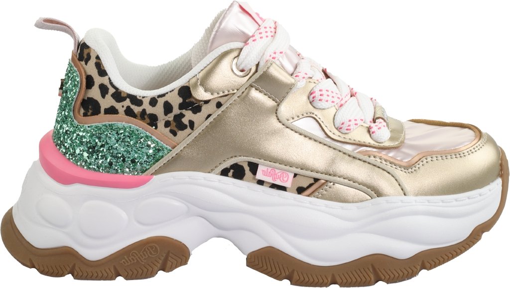 Jump One-vegan nappa/nylon-gold/pink multi