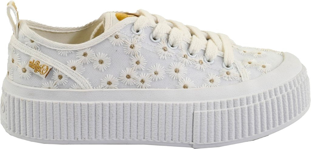 Madison Low Bloom-vegan textile-white/gold