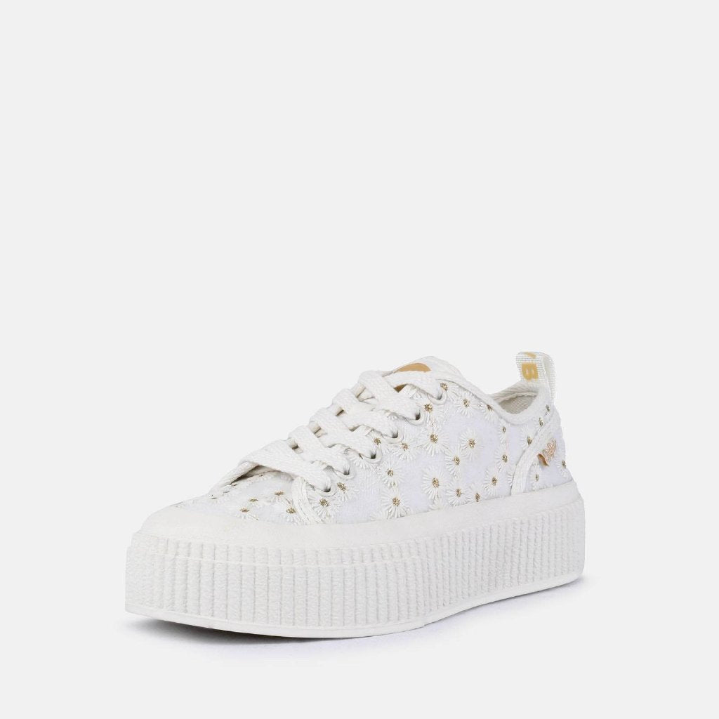 Madison Low Bloom-vegan textile-white/gold