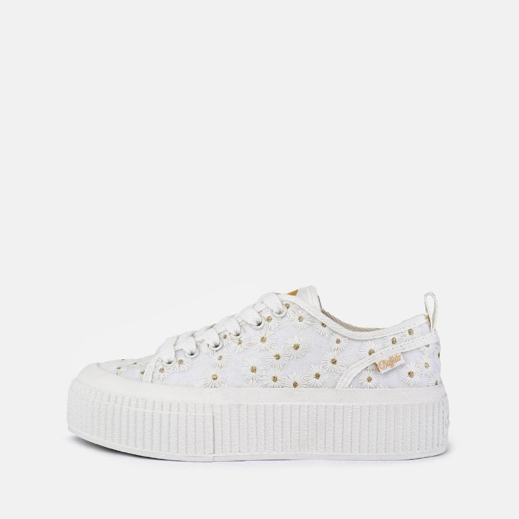 Madison Low Bloom-vegan textile-white/gold