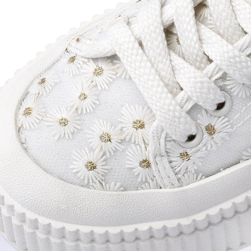 Madison Low Bloom-vegan textile-white/gold