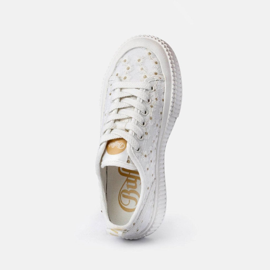 Madison Low Bloom-vegan textile-white/gold