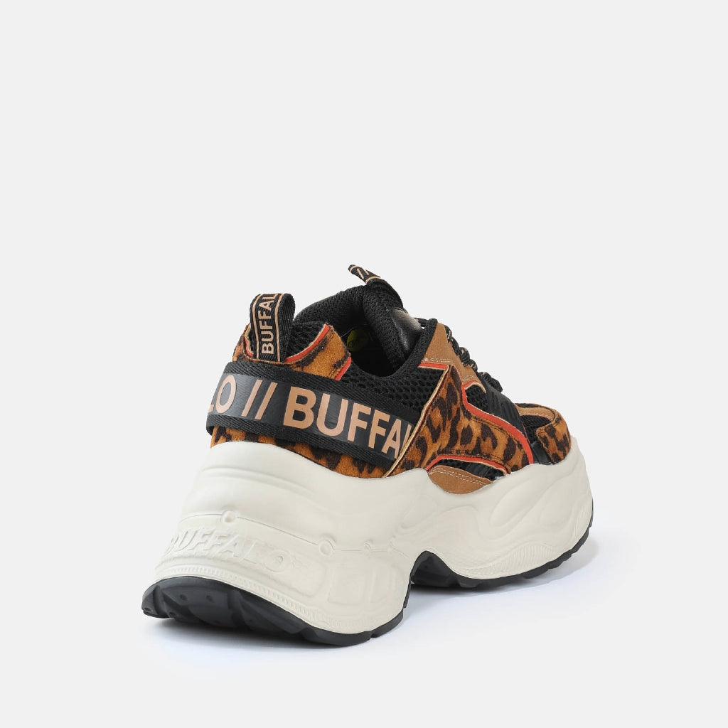 Yuno-vegan suede/mesh-beige/black/leo
