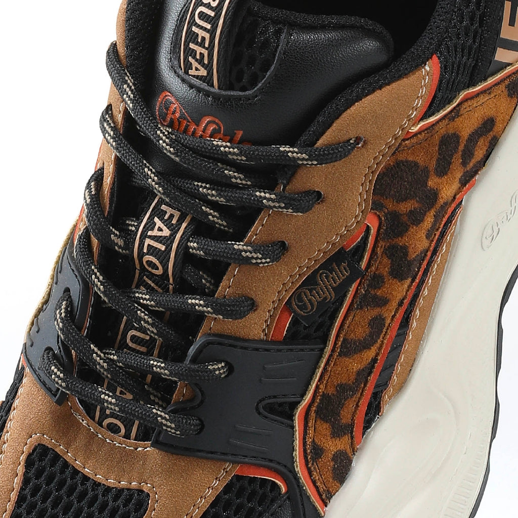 Yuno-vegan suede/mesh-beige/black/leo