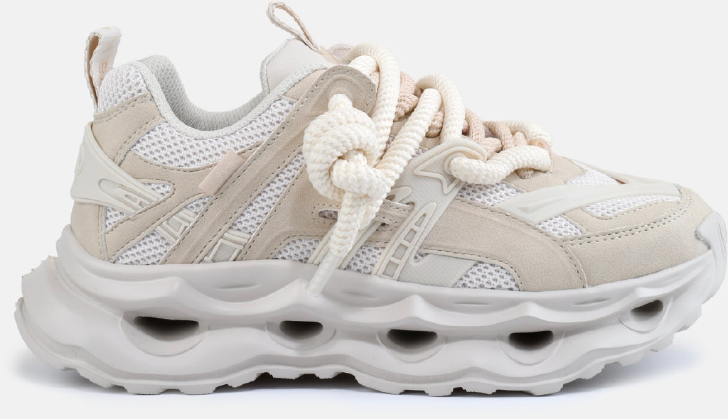 Malaga Lace-vegan nubuck/mesh-cream