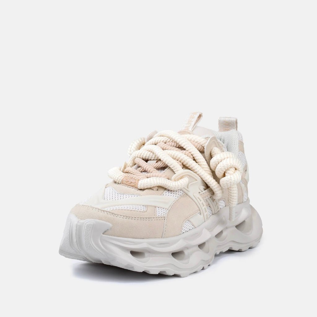 Malaga Lace-vegan nubuck/mesh-cream