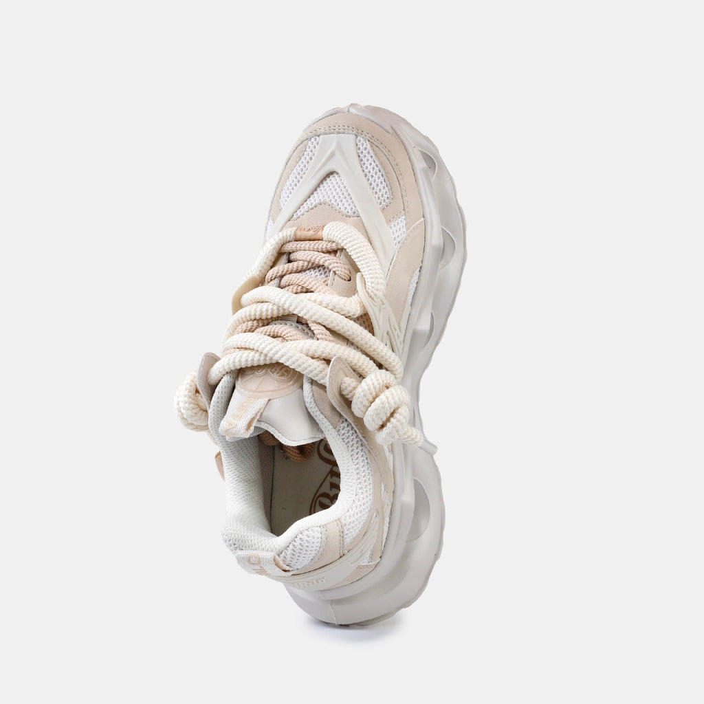 Malaga Lace-vegan nubuck/mesh-cream