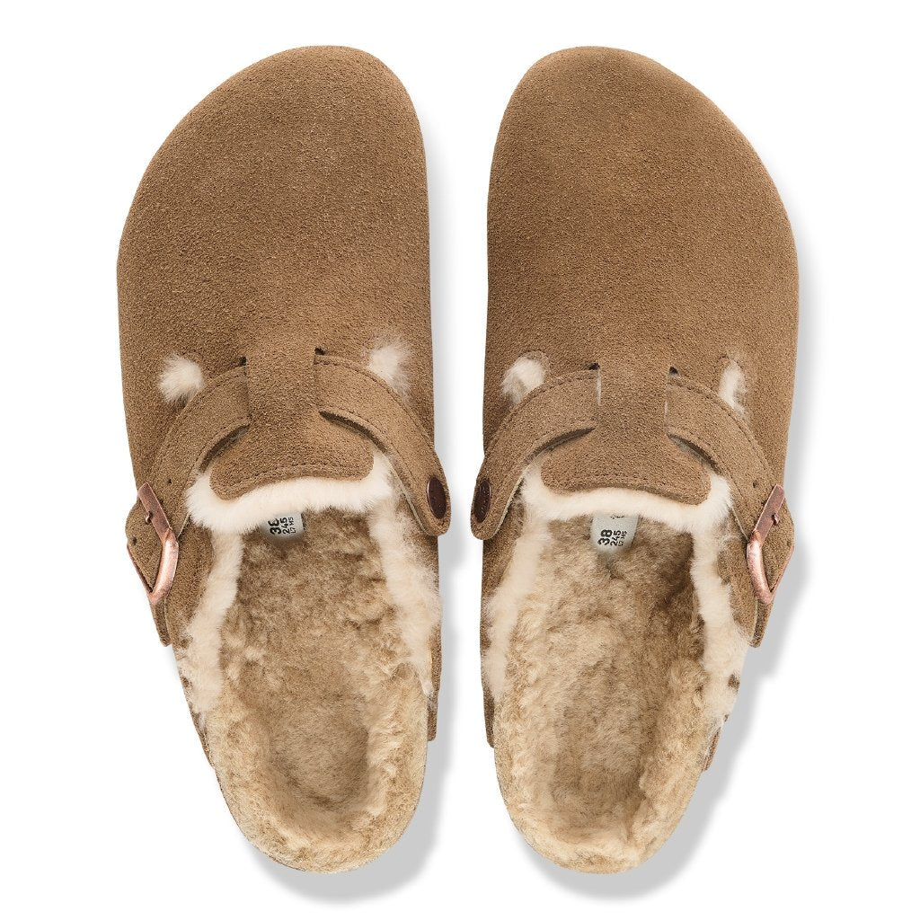 Boston Shearling dark tea, Suede Leather