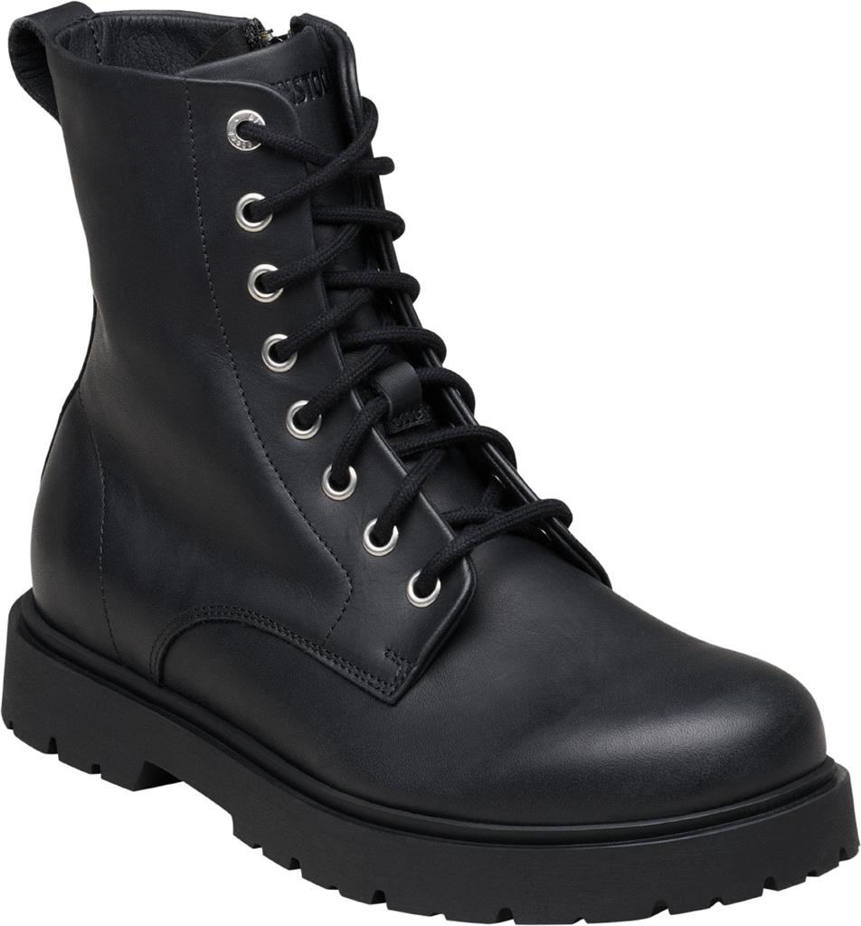Highwood Mid Lace Zip N black, Natural Leather