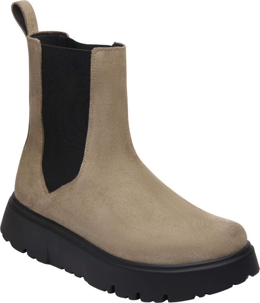 Theda Chelsea taupe, Suede Leather