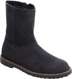 Uppsala Zip S Shearling charcoal, Suede Leather