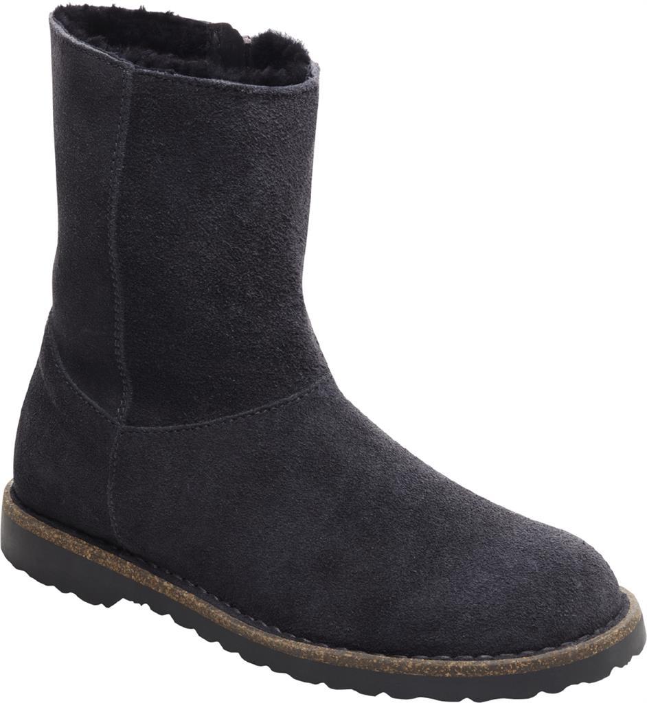 Uppsala Zip S Shearling charcoal, Suede Leather