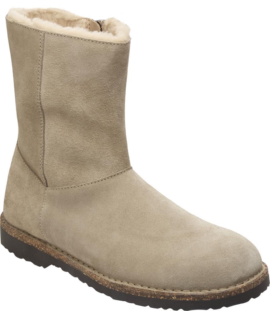 Uppsala Zip S Shearling taupe, Suede Leather